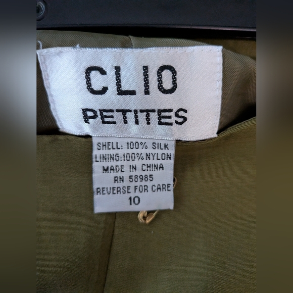 Clio Petites Silk Olive Skirt with Pink and Purple Embroidery Maxi Fringe Skirt - Picture 7 of 7